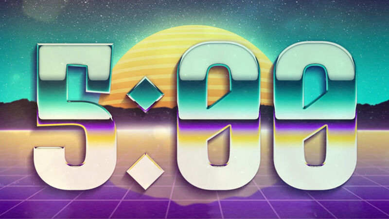 Retro Electropop Purple Sunset Countdown